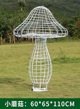 不锈钢铁艺动物雕塑定制户外花园林景观发光蝴蝶蒲公英梅花鹿摆件