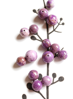 香芋紫美国紫云母光面6mm8mm10mm12mm圆珠DIY手工串珠紫色散珠子