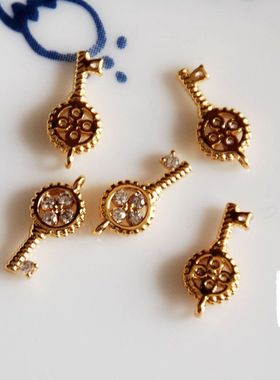 diy美国镶钻镀金小配饰手工材料