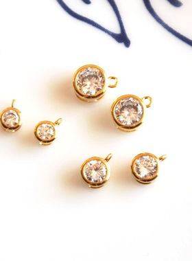 diy玫瑰金镶钻配饰手工项链