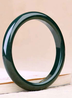 天然和田玉青玉手镯女款