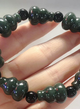 天然和田玉青玉男女款玉葫芦手串福禄双全玉手饰手链保真