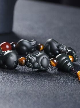 霸气和田玉貔貅招财转运手链男士