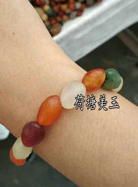 新疆原石金丝玉手串籽料戈壁玛瑙