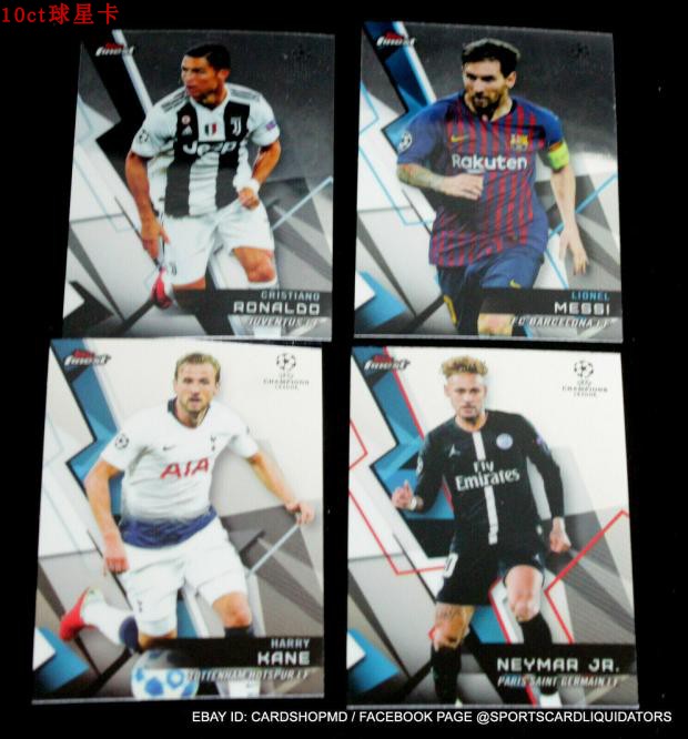 足球球星卡 2018-19 topps finest 欧冠梅西 C罗 内马尔 拉什福德 - 图0