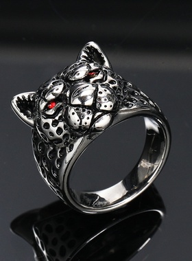 欧美跨境个性复古嘻哈猎豹男士钛