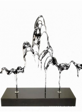 新中式样板房售楼处酒店别墅过道饰品摆件大理石底座树脂创意摆设