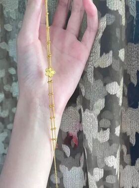 新款周家同款桃花双层手链气质时尚感闺蜜情人手饰