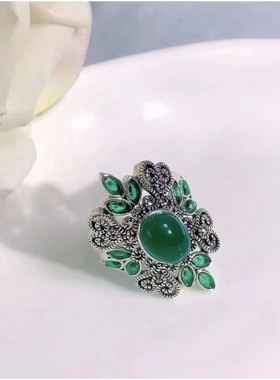 直播新款个性国风绿野踪花丝镂空