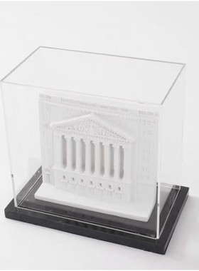 现代简约建筑模型树脂摆件创意客厅玄关书桌亚克力罩家居软装饰品