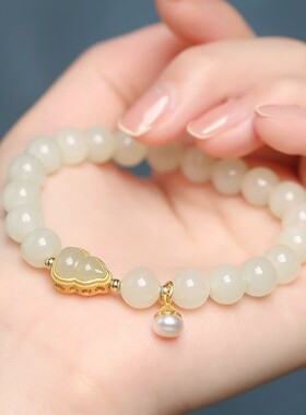 新款和田玉葫芦手链女时尚简约珍