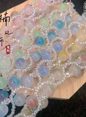 新款古风米珠串珠自制设计轻奢多色小众琉璃款礼物手链随机2条