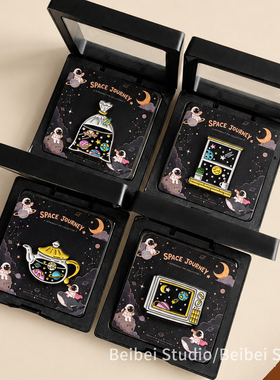 创意唯美星河合金徽章可爱星空胸针卡通ins小众百搭书包别针配饰