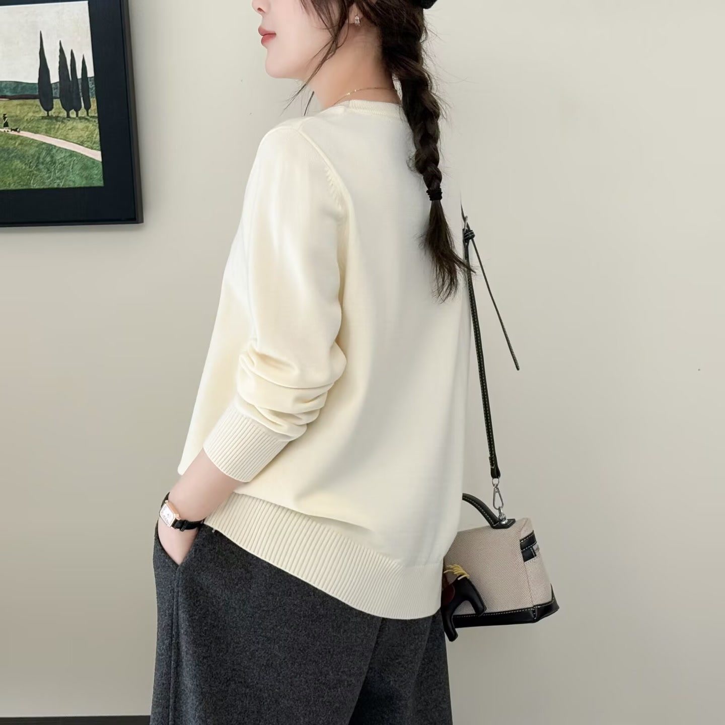 大码女装遮肚子韩版重工钉珠卡通刺绣长袖针织衫宽松百搭显瘦上衣,淘宝优惠券,粉丝福利购,淘宝优惠卷