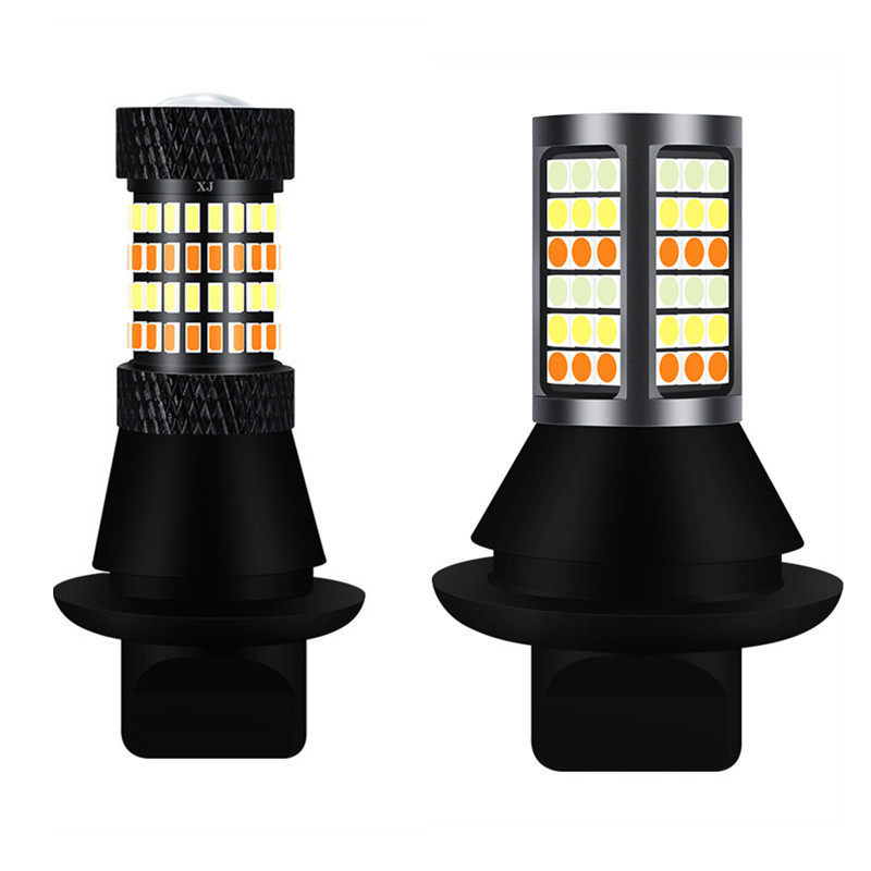 汽车解码led转向灯带日行灯1156t20透镜双三色一体灯泡通用行车灯,淘宝优惠券,粉丝福利购,淘宝优惠卷