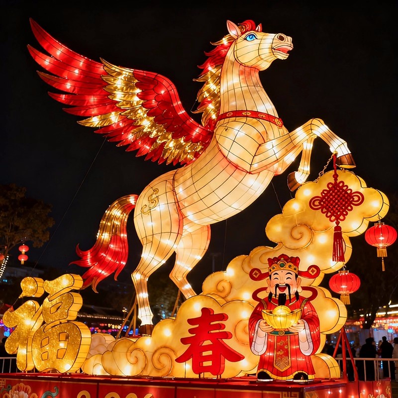 大型春节花灯中秋国庆新年元宵节夜游景观花灯展飞马女神造型彩灯,淘宝优惠券,粉丝福利购,淘宝优惠卷