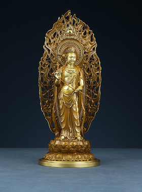 黄铜西方三圣佛像摆件站像78cm