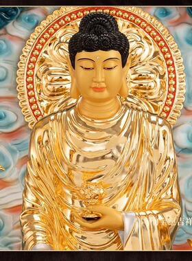 台湾纯铜鎏金西方三圣供奉站像
