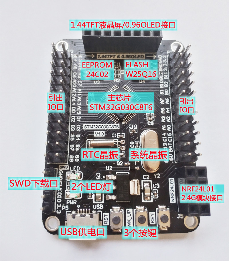 STM32G030C8T6开发板STM32G0学习板核心板评估板含例程ARM主芯片 - 图0