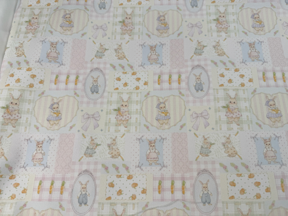 设计师款全棉8安帆布高密拼布兔子洗澡猫咪包包外套桌布手工数码,淘宝优惠券,粉丝福利购,淘宝优惠卷