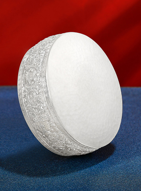 S990纯银曼扎盘供修曼茶罗纯手工七政宝银曼茶盘迷你小号小号8cm