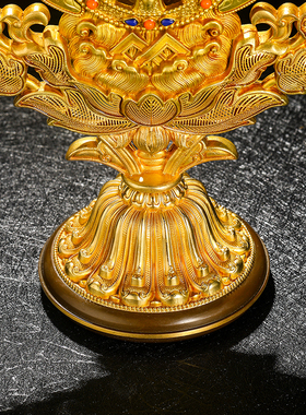 慧宝八吉祥七政宝铜卧香盒五妙欲八瑞物百宝座佛前家用八供摆件