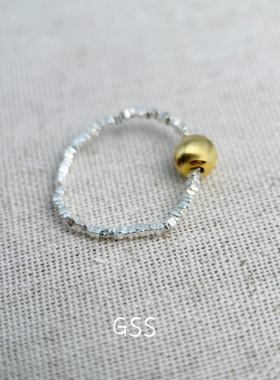 GSS｜潮牌原单精致小碎银专柜款礼物925银包18K质感好弹力绳戒指