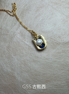 GSS外饰｜潮牌原单油画框精致 银底胚包18K高保色质感非常好项链