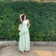 Sage chiffon top ແລະຊຸດດອກໄມ້