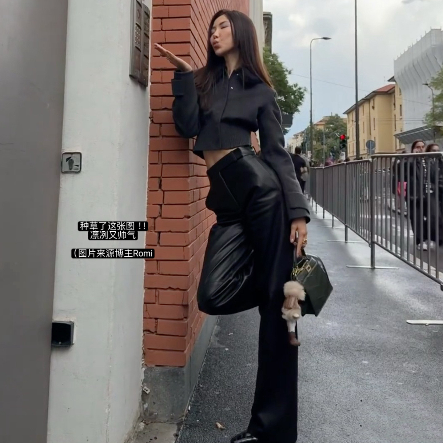 Lienni2025秋冬新款时髦可拆卸毛领外套女毛呢直筒阔腿皮裤套装,淘宝优惠券,粉丝福利购,淘宝优惠卷