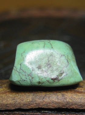 老绿松石龟背扁板珠12×13mm