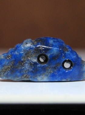 老青金石双孔卡子坠16.5×5.5mm