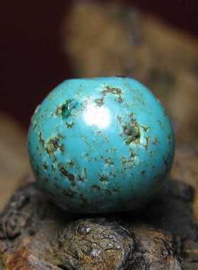 高瓷圆润古董配珠老松石老珠子