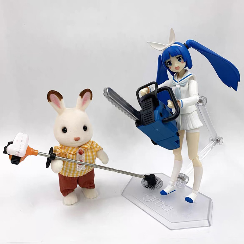 Dollhouse娃娃屋模型 1/12 6寸人偶兵人武器配件电锯链锯微缩模型 - 图1