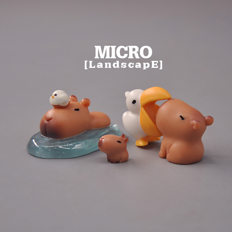 无聊了 摆个卡皮巴拉治愈一下 河豚模型微景观 DIY手工场景配件 - 图1
