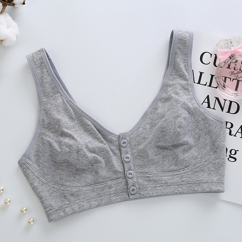 中老年文胸薄款纯棉无钢圈妈妈加大码前扣款背心式老人运动内衣,淘宝优惠券,粉丝福利购,淘宝优惠卷