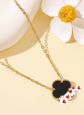 跨境网红爆款镀18k金色双面OL贝母四叶草手链现货批发代发