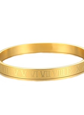 手镯罗马数字钛钢不锈钢女手环