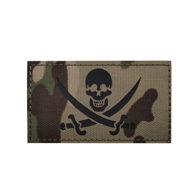 反光美国海豹臂章NAVY SEALS PATCH海盗骷髅Jolly Rogers夜光徽章 - 图0