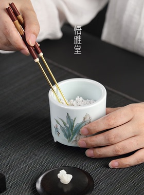 悟雅堂 品香炉空熏炉日式埋碳炉手工绘画手工陶瓷器  宝石盖可选
