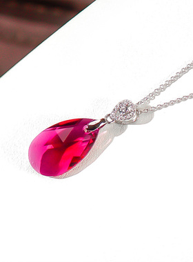 忆奴娇925银吊坠大红色