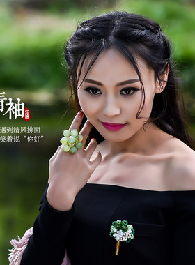 玛瑙戒指纯银银水晶玛瑙日韩风