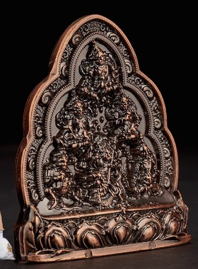 西藏式水陆供五路财神摆件绿黄白红黑财申供水碗全套