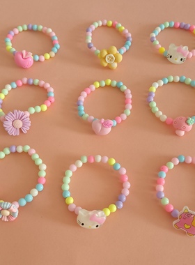 新款女孩卡通幼儿园奖品礼物儿童珍珠手链可爱公主新款手串手链