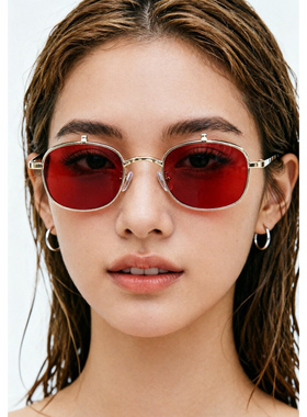 mspace金属小框防UV翻盖太阳镜