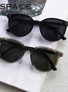 mspace偏光防紫外线圆形墨镜克罗