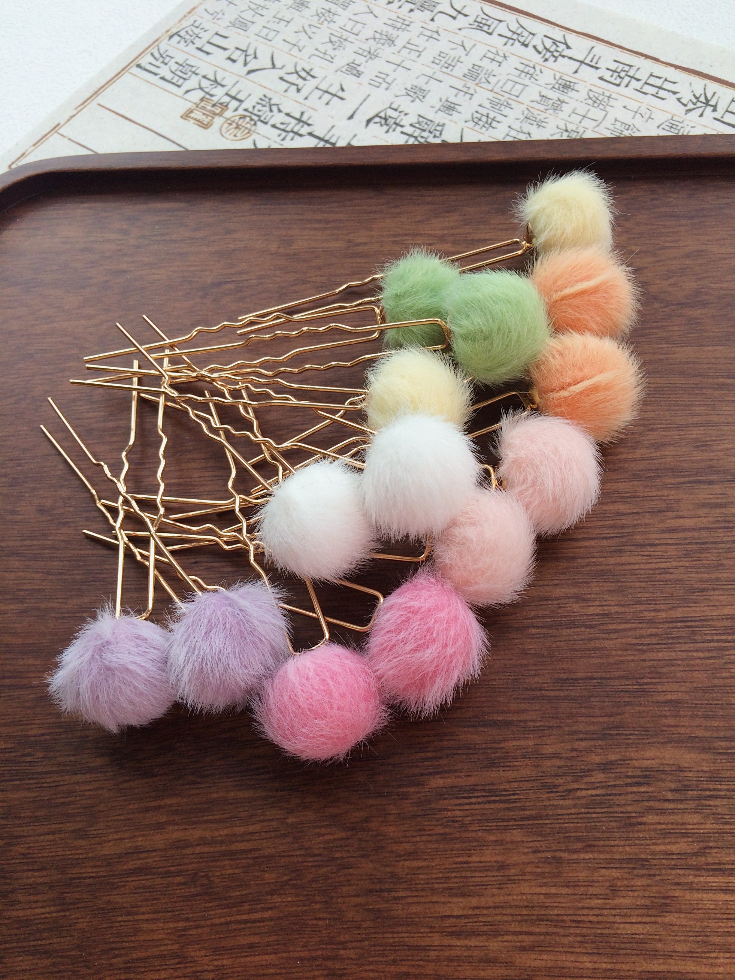 ｛7色毛球｝汉服发饰中国风古风唐风发簪子发钗旗袍古装头饰发夹,淘宝优惠券,粉丝福利购,淘宝优惠卷