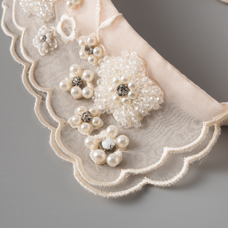 单独衣领衬衫假领子女小高领护颈假衣领欧根纱绣花装饰领韩版 - 图0