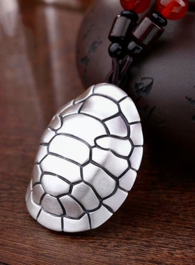 999足银手把件纯银富甲天下龟壳银挂件茶宠摆件高档生日礼物礼品