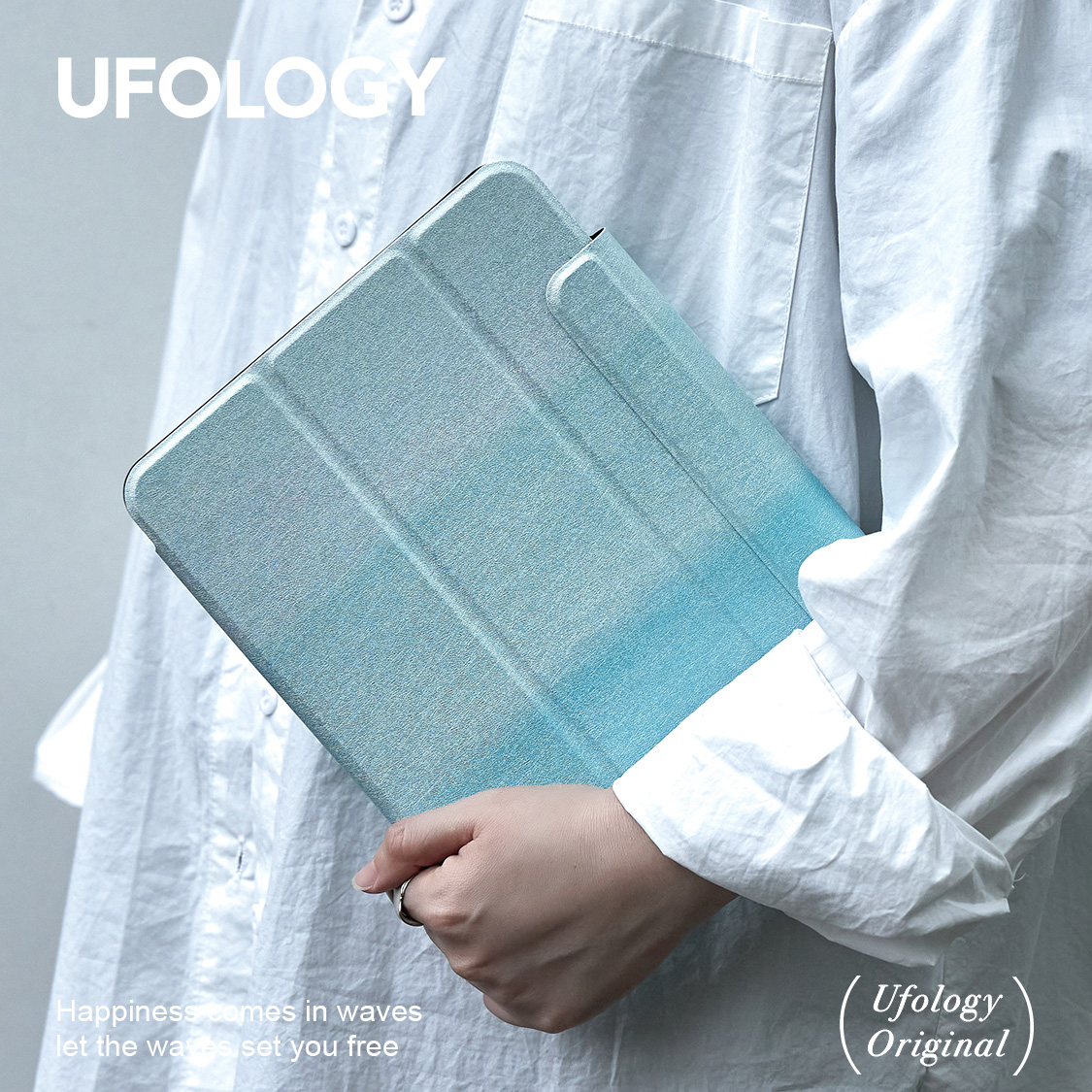 Ufology原创夏日大海蓝色适用ipadair5保护套air4保护壳ipadpro11英寸9代10代2022磁吸air6苹果mini6平板2024 - 图2